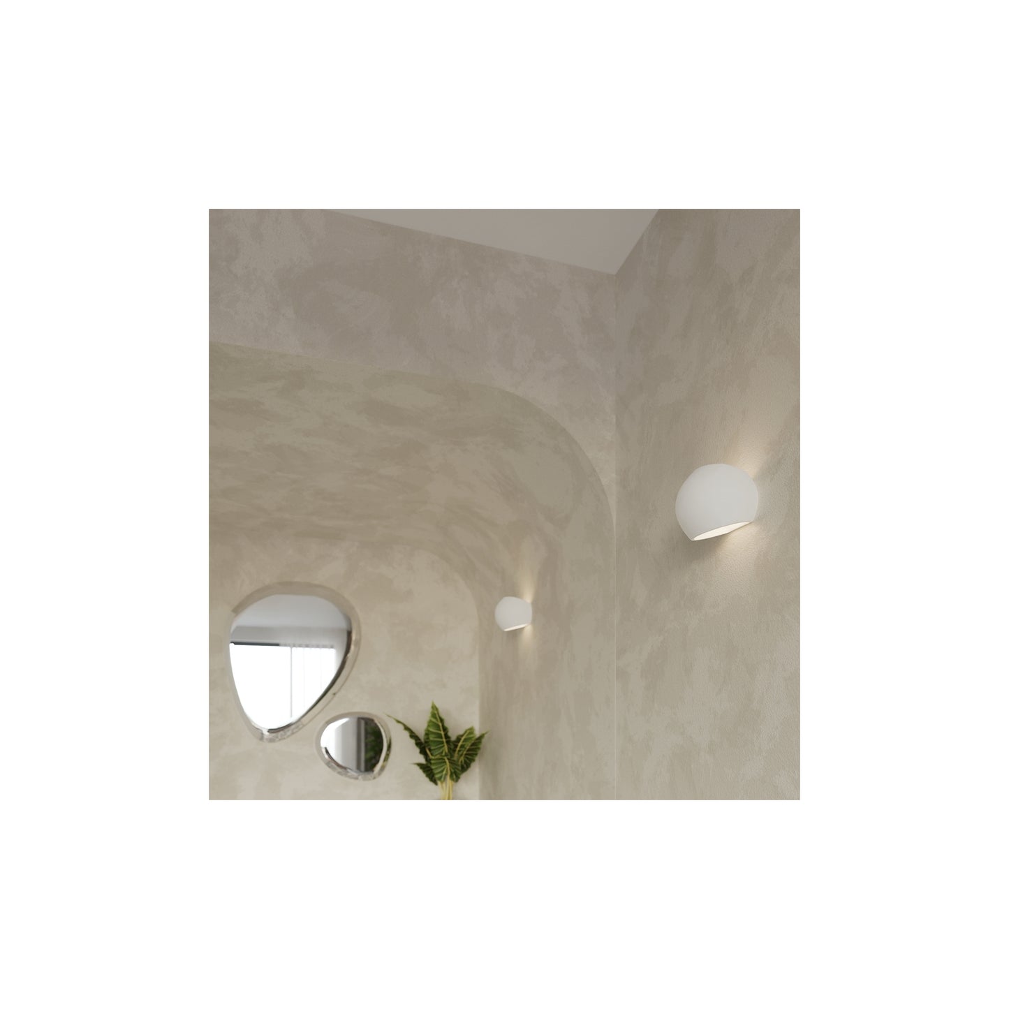Globe Ceramic Wall Light in White