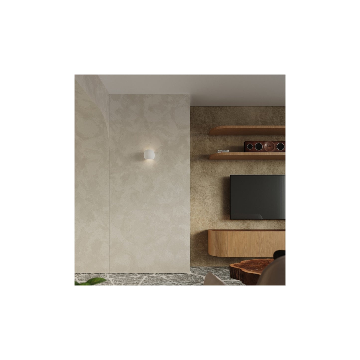 Globe Ceramic Wall Light in White