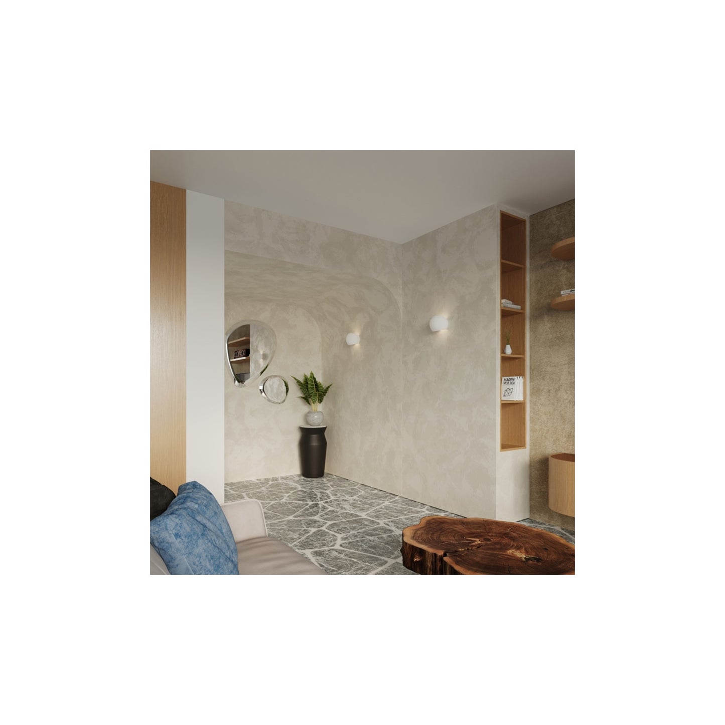 Globe Ceramic Wall Light in White