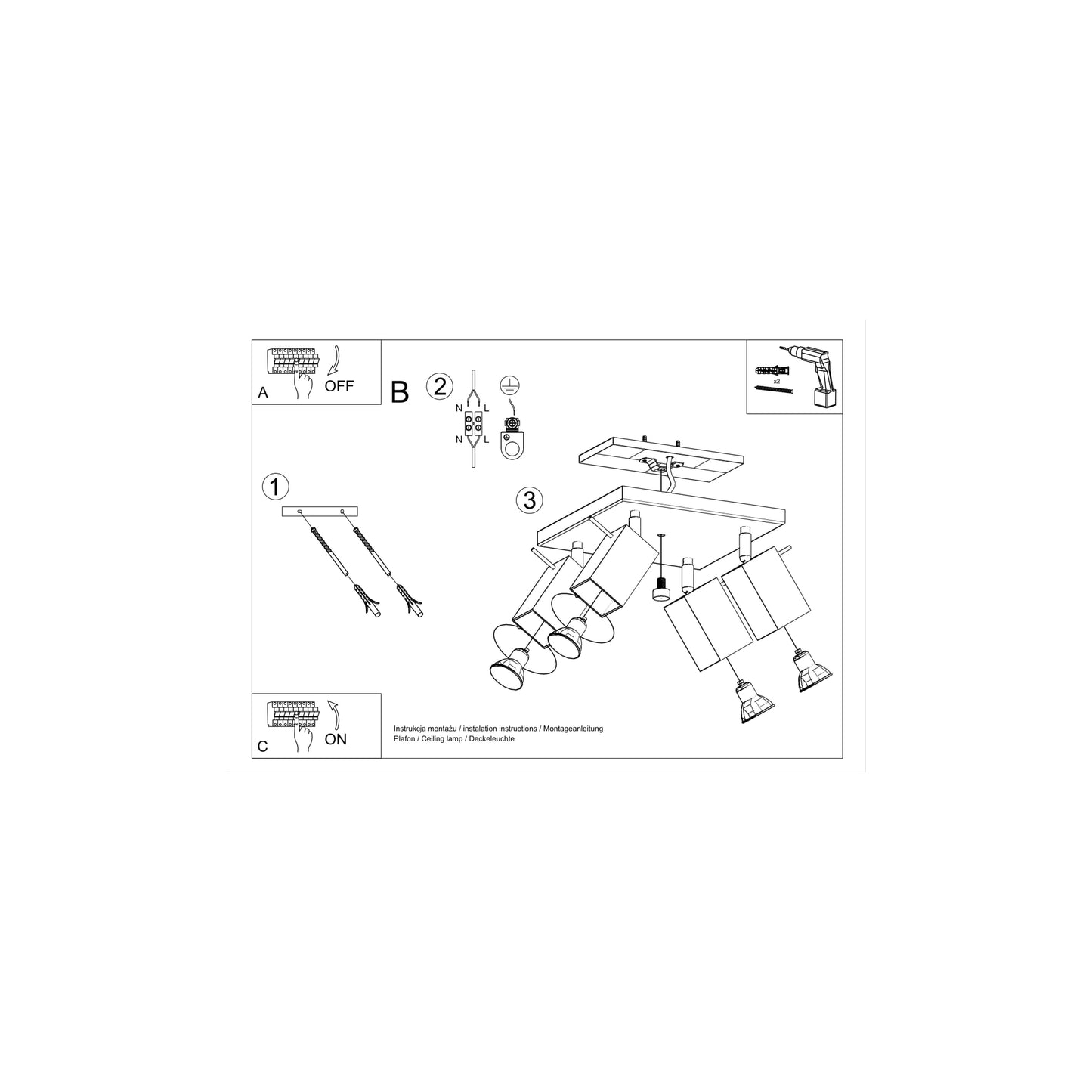 Merida 4 Ceiling Light