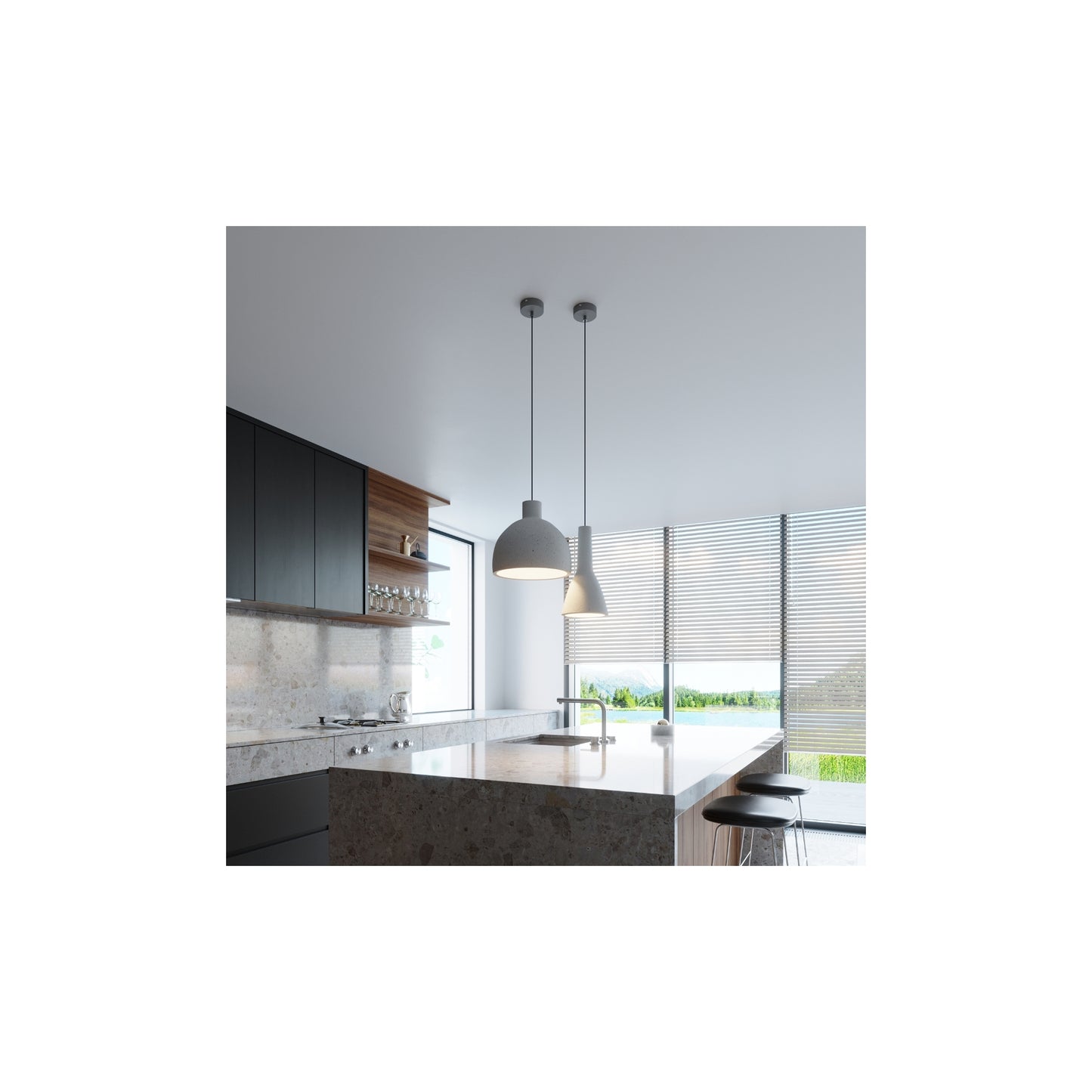 Damaso Pendant in Grey