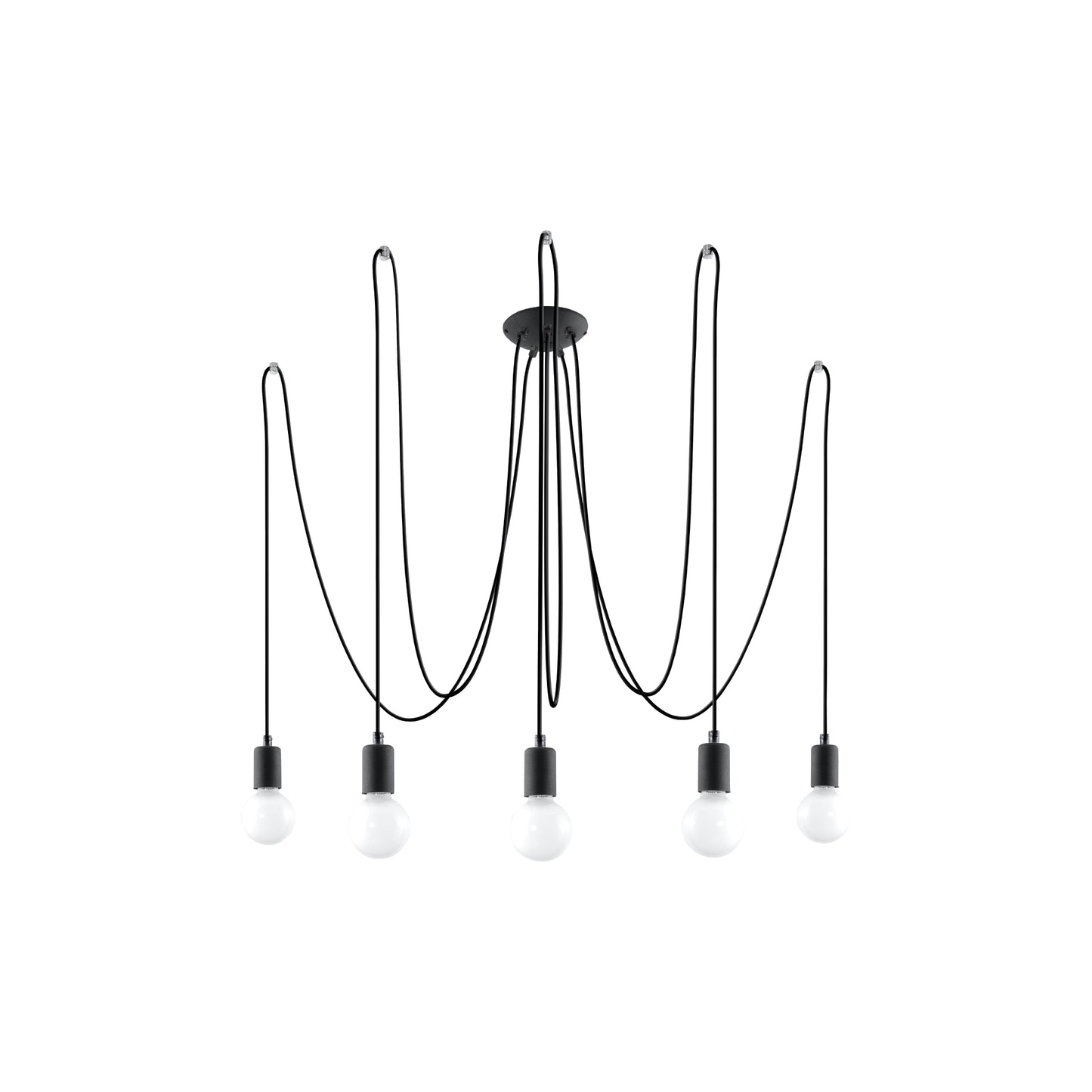 Edison 5 Pendant in Black