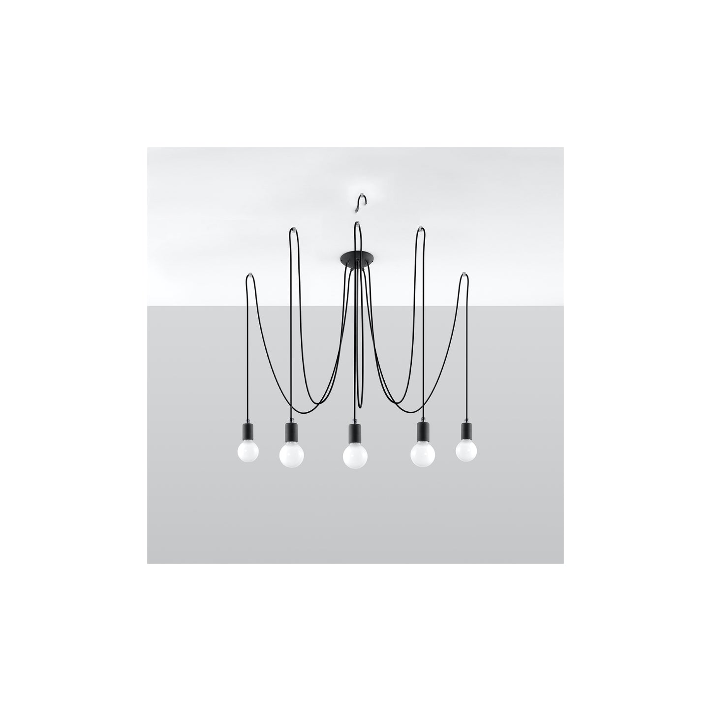 Edison 5 Pendant in Black
