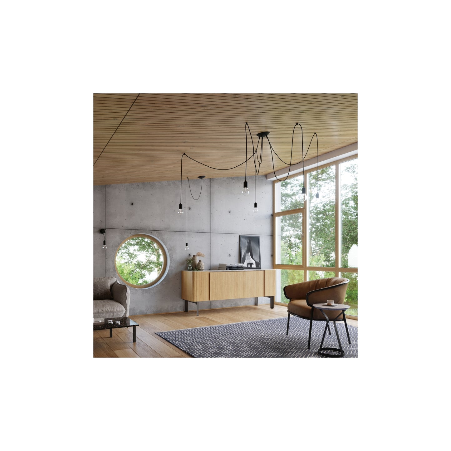Edison 7 Pendant in Black