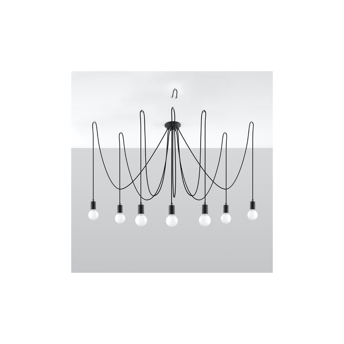 Edison 7 Pendant in Black