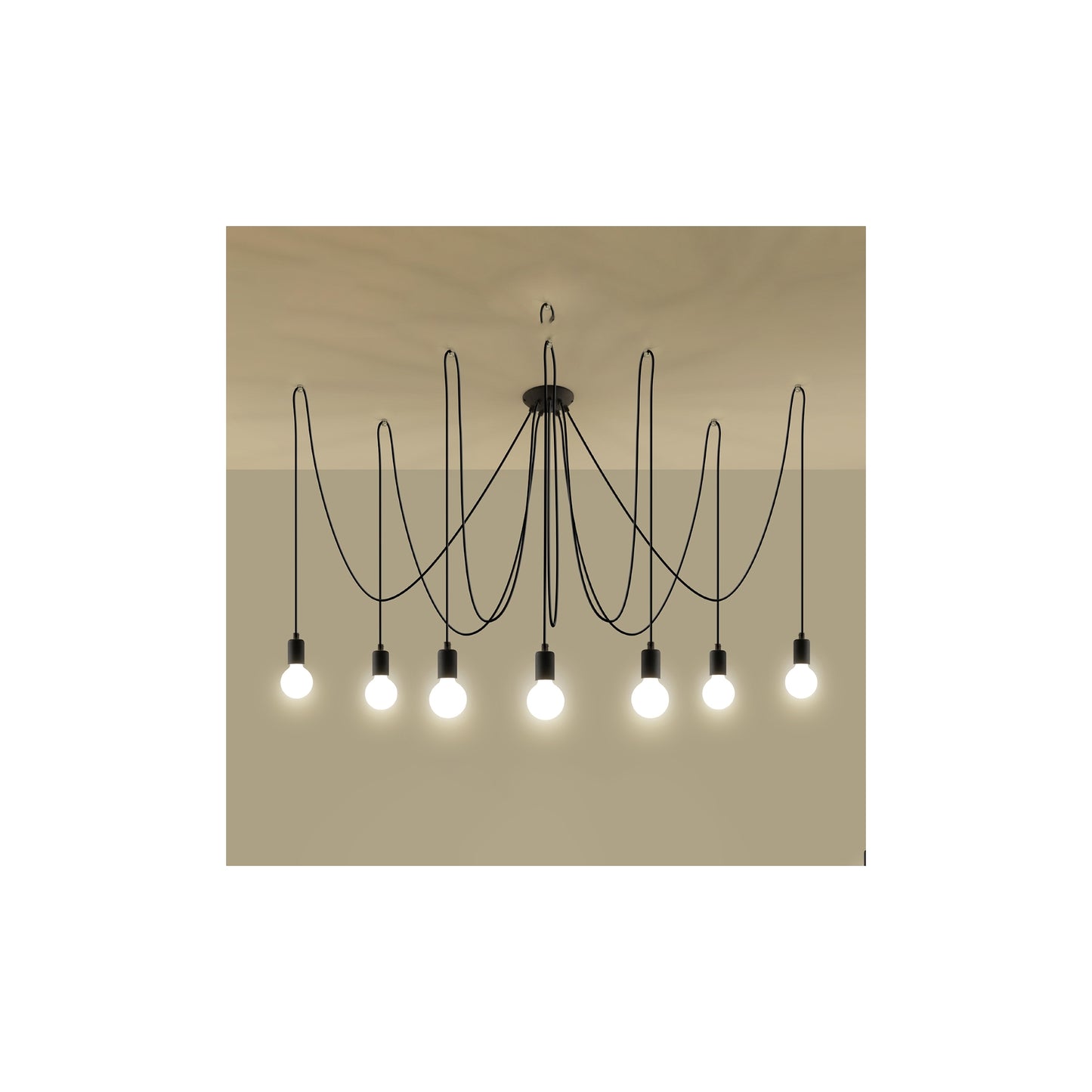 Edison 7 Pendant in Black