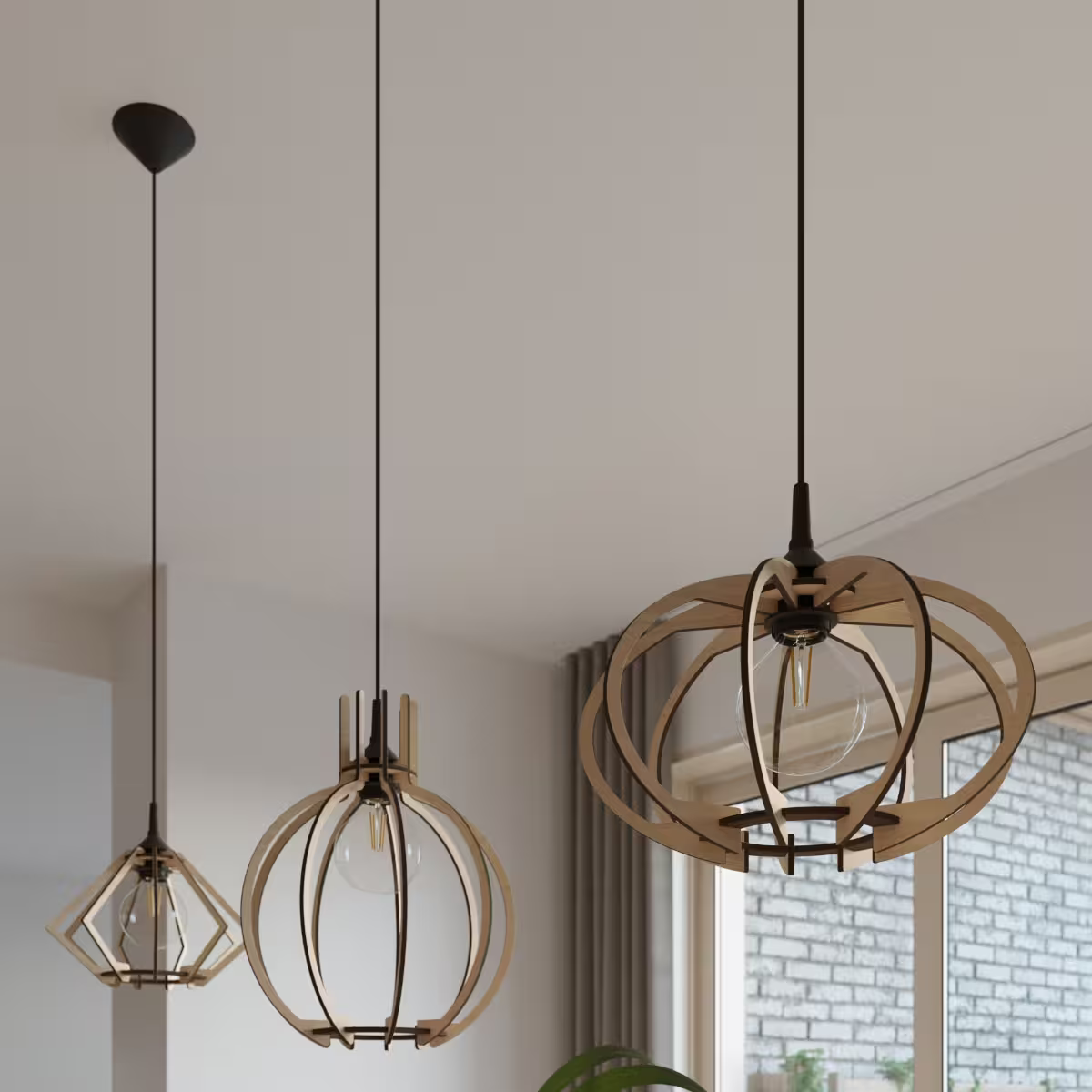 Pompelmo Pendant in Natural Wood