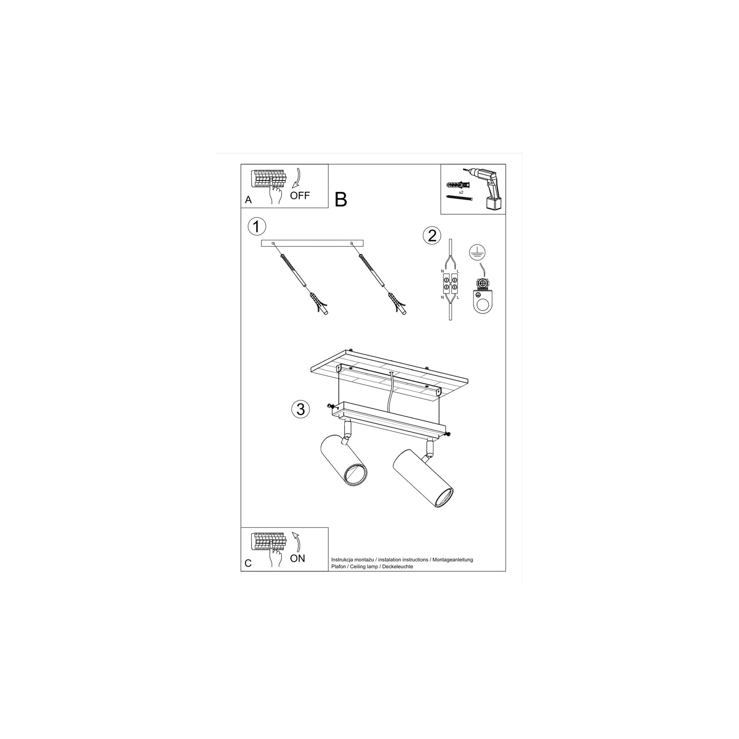Direzione 2 Ceiling Light