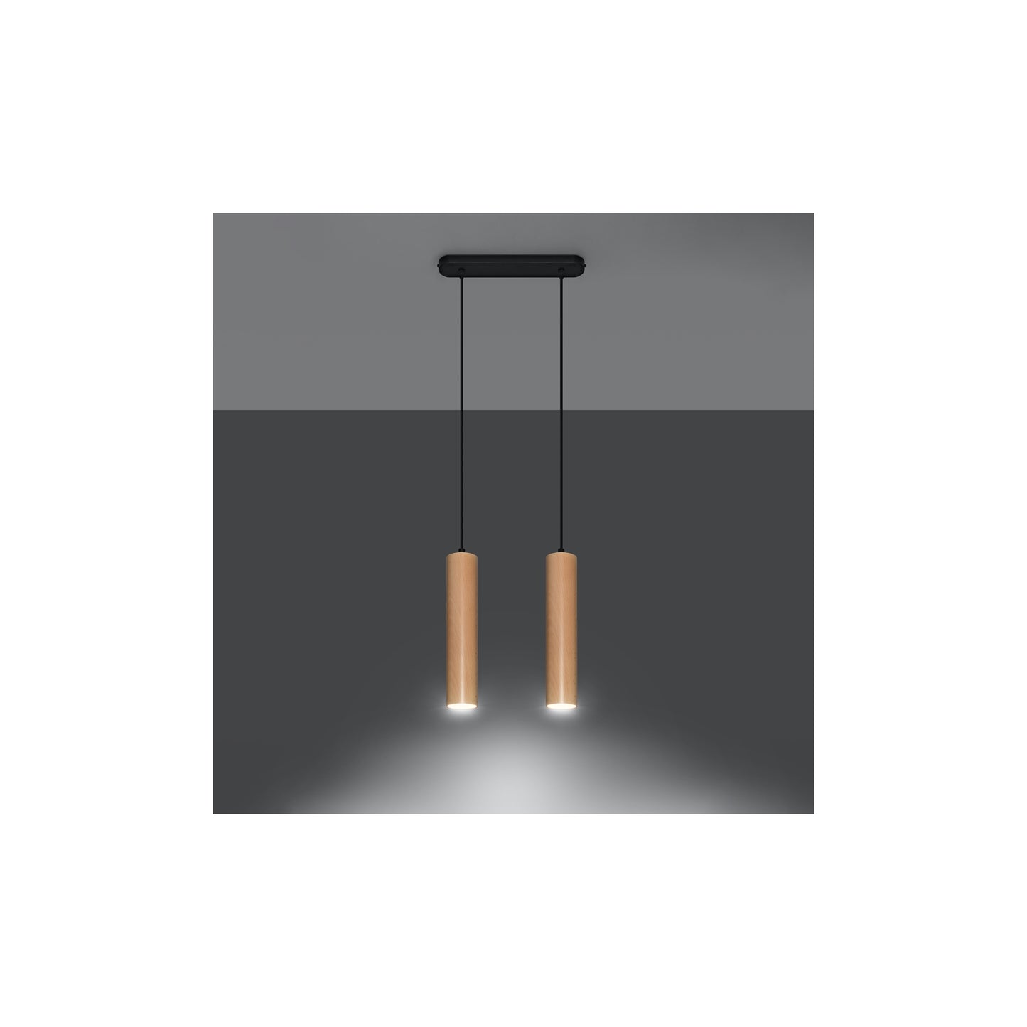 Lino 2 Pendant in Natural Wood