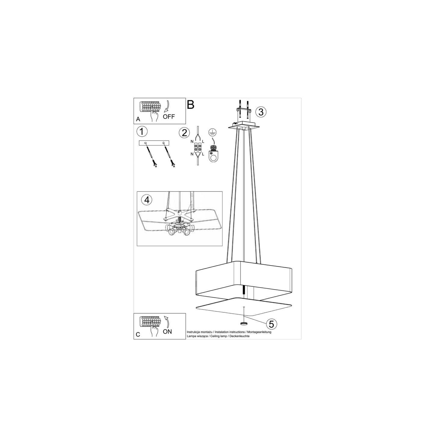 Lokka 45 Chandelier in Black