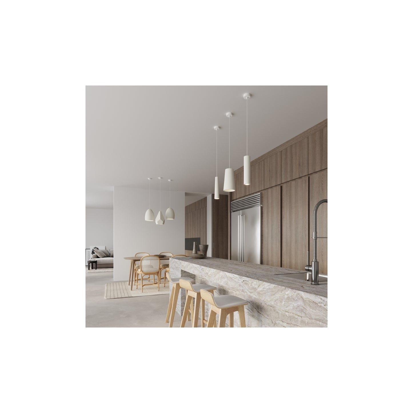 Bukano Ceramic Pendant in White