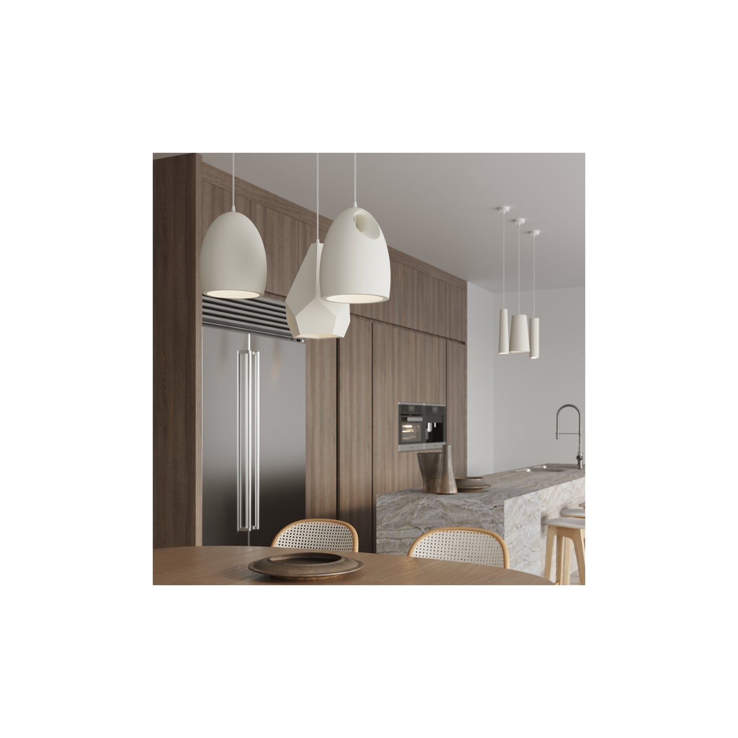 Bukano Ceramic Pendant in White