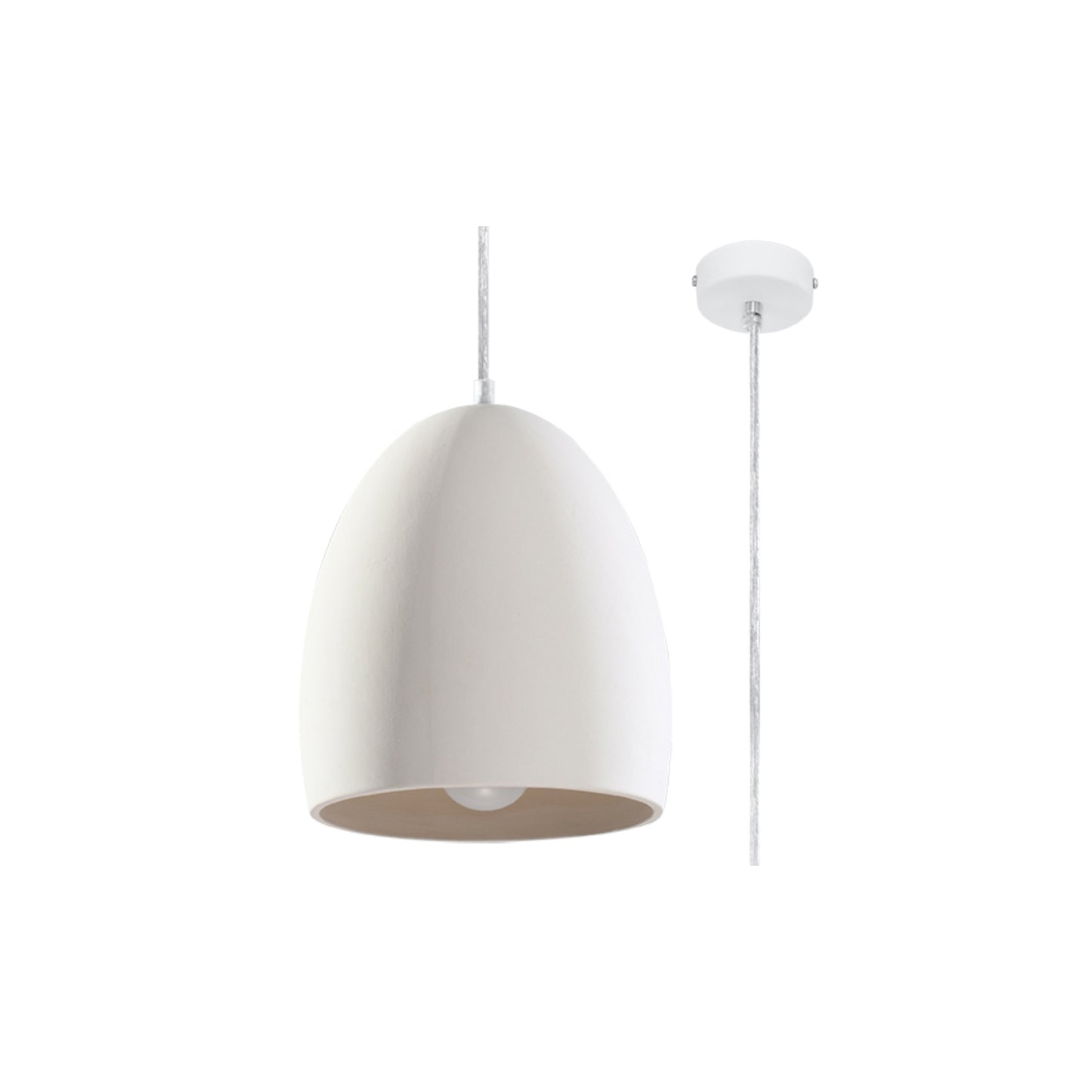 Flawiusz Ceramic Pendant in White