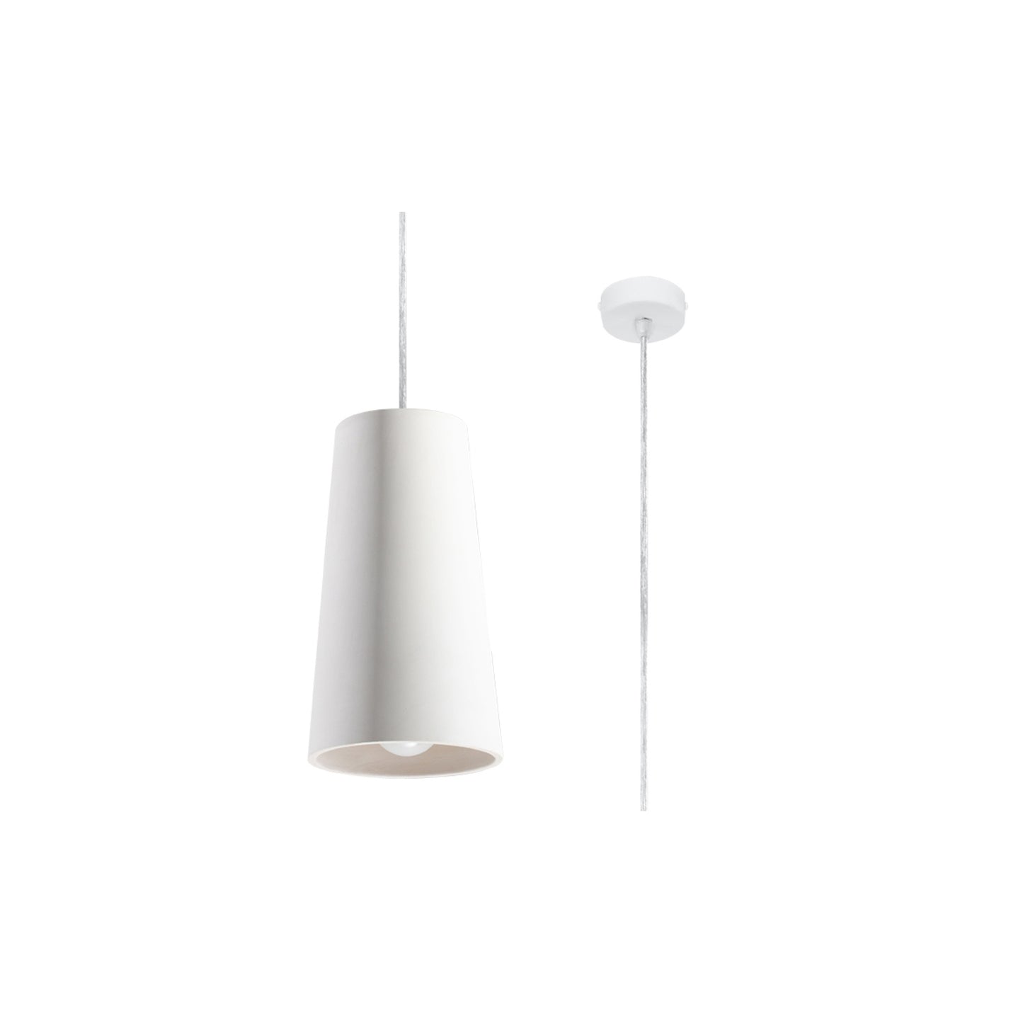 Gulcan Ceramic Pendant in White