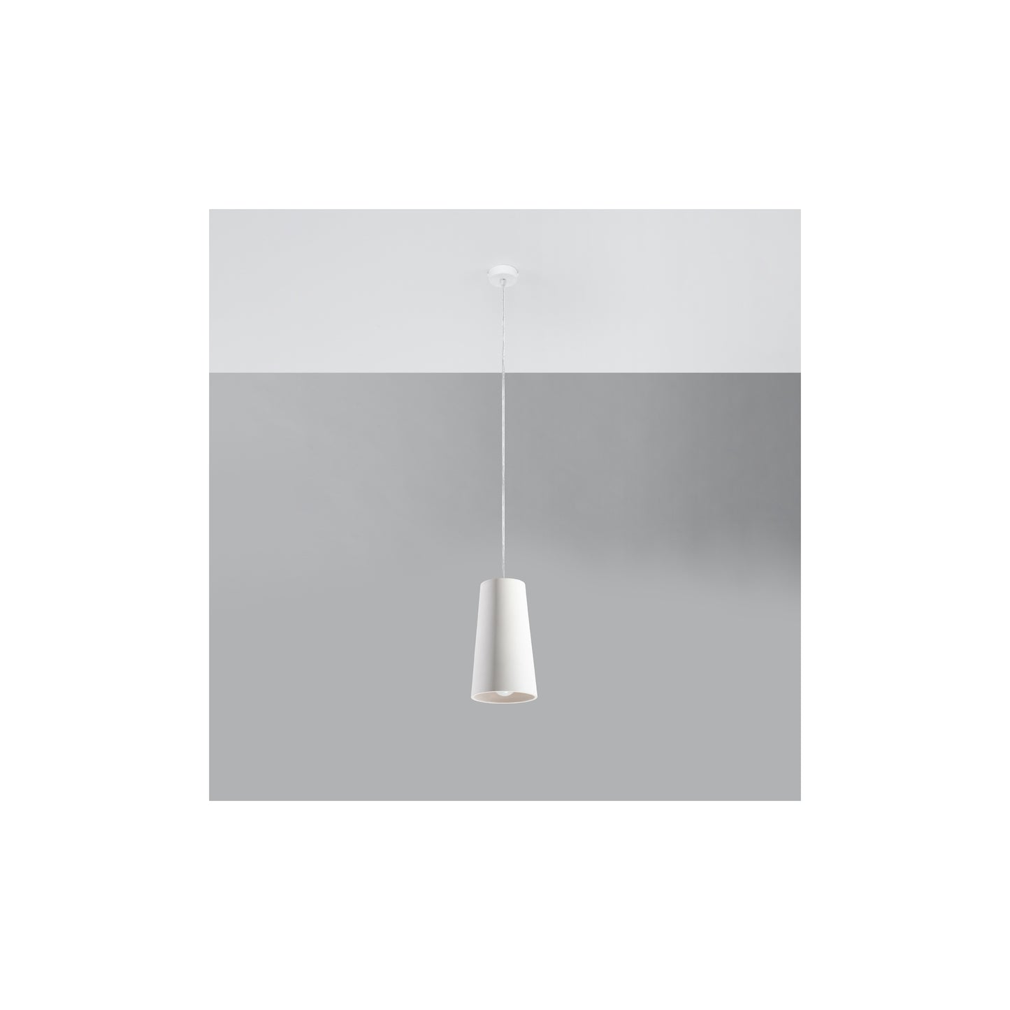 Gulcan Ceramic Pendant in White