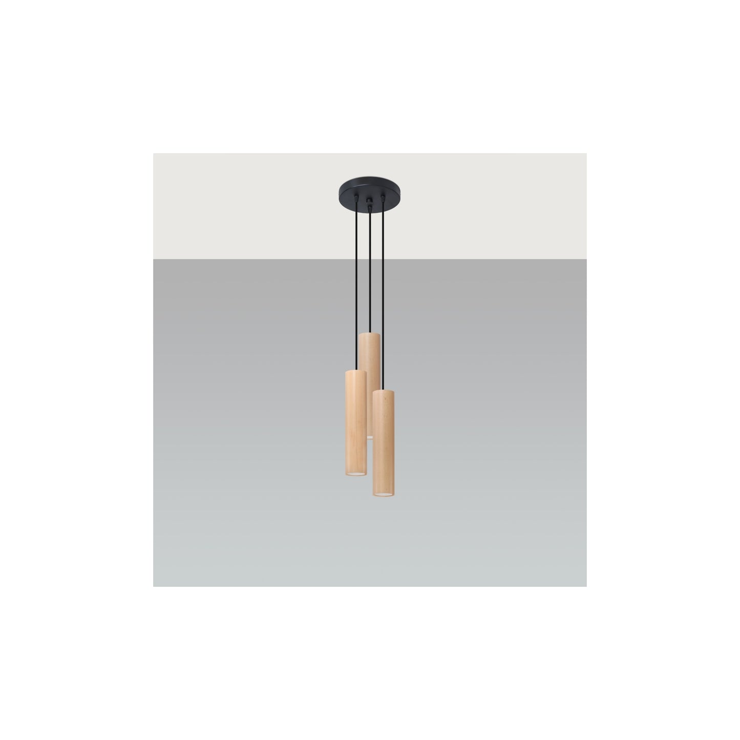 Lino 3P Pendant in Natural Wood
