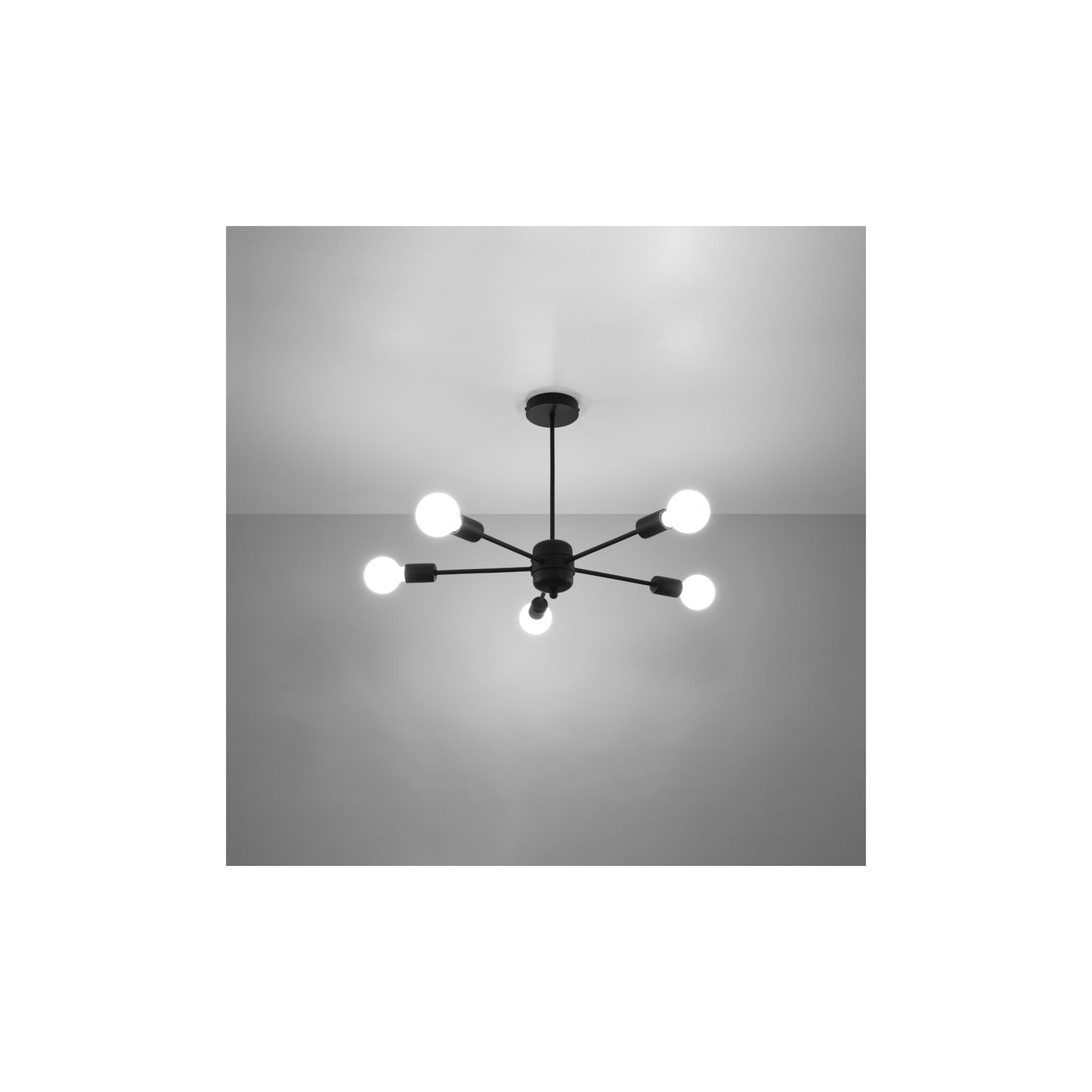 Lango 5 Chandelier in Black