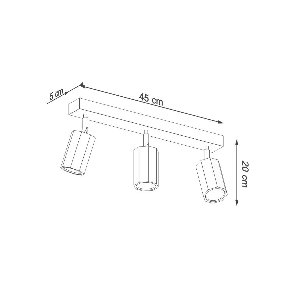 Zeke 3 Ceiling Light in Oak