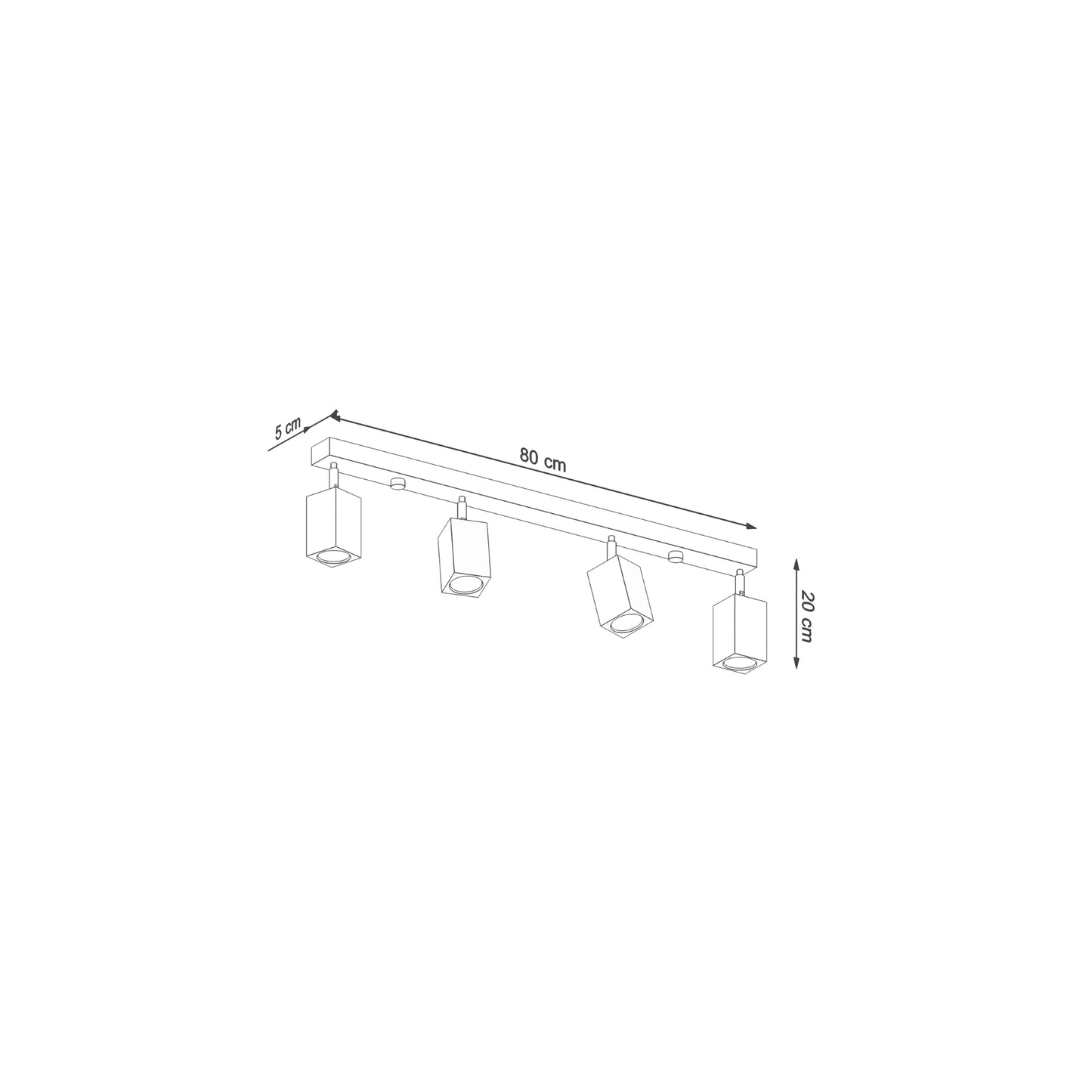 Keke 4 Ceiling Light in Oak