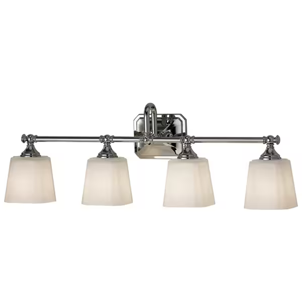 Concord 4-Light Opal Glass Wall Lamp with Cut Corner Detail