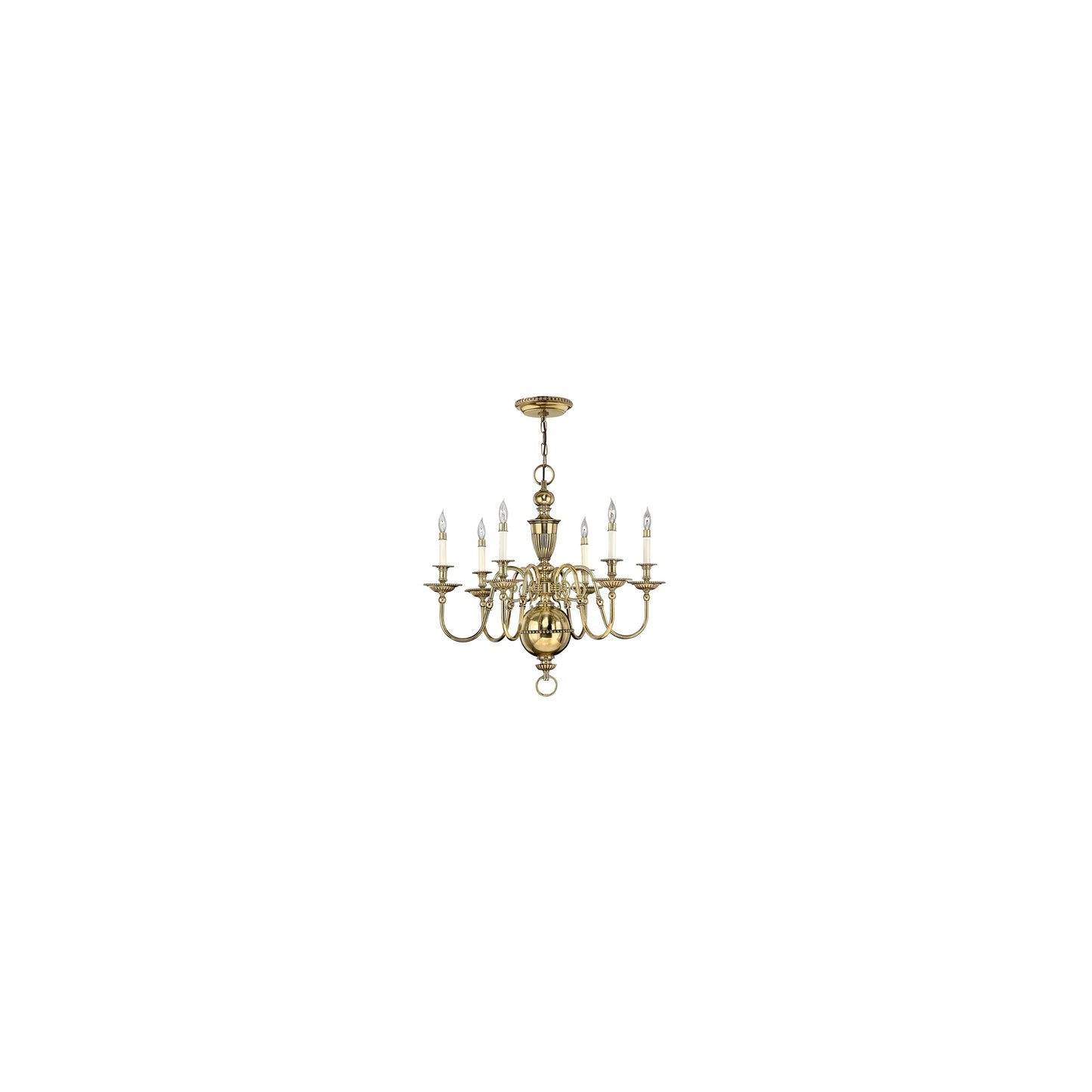 6-Light Chandelier Solid Brass