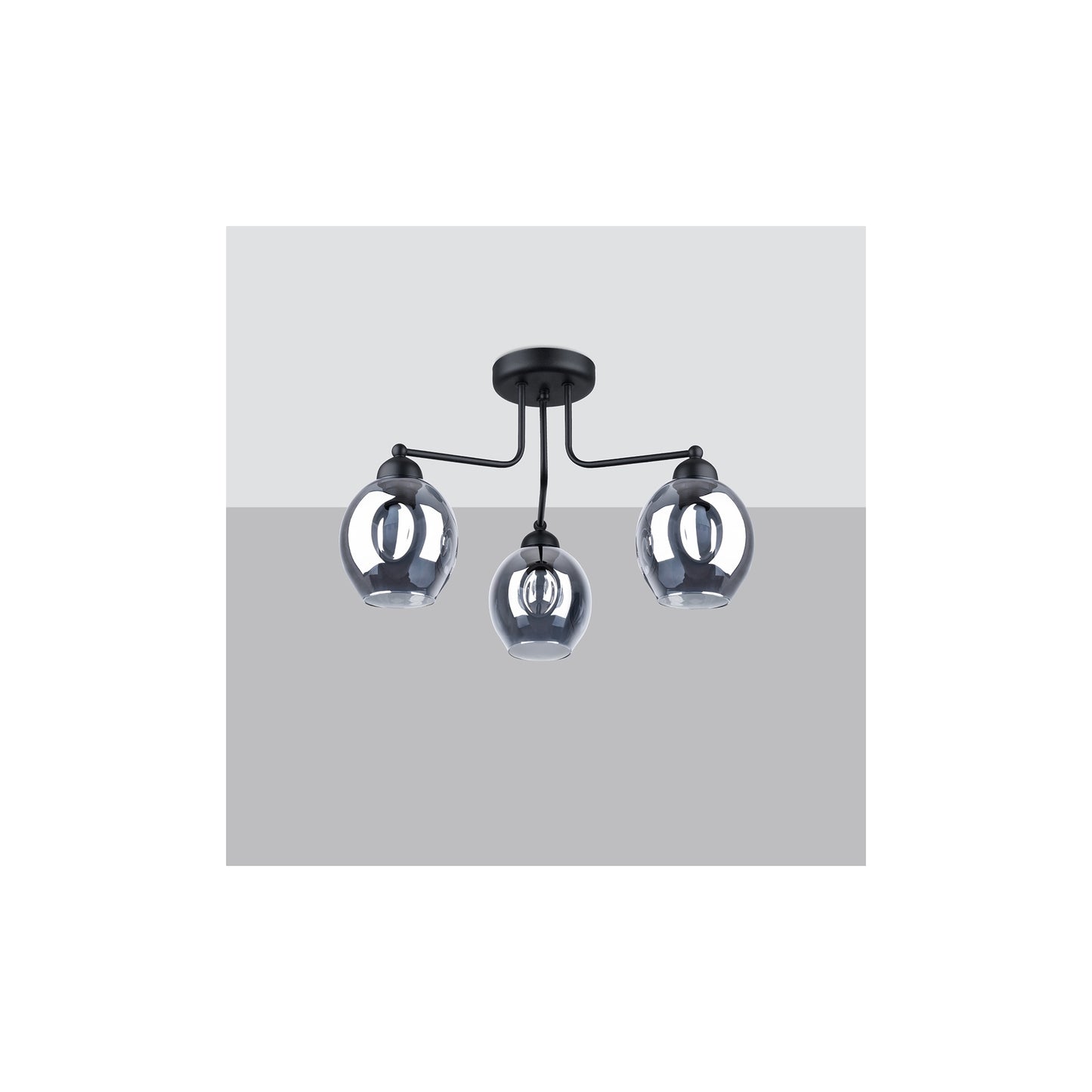 Fillan 3 Chandelier in Black