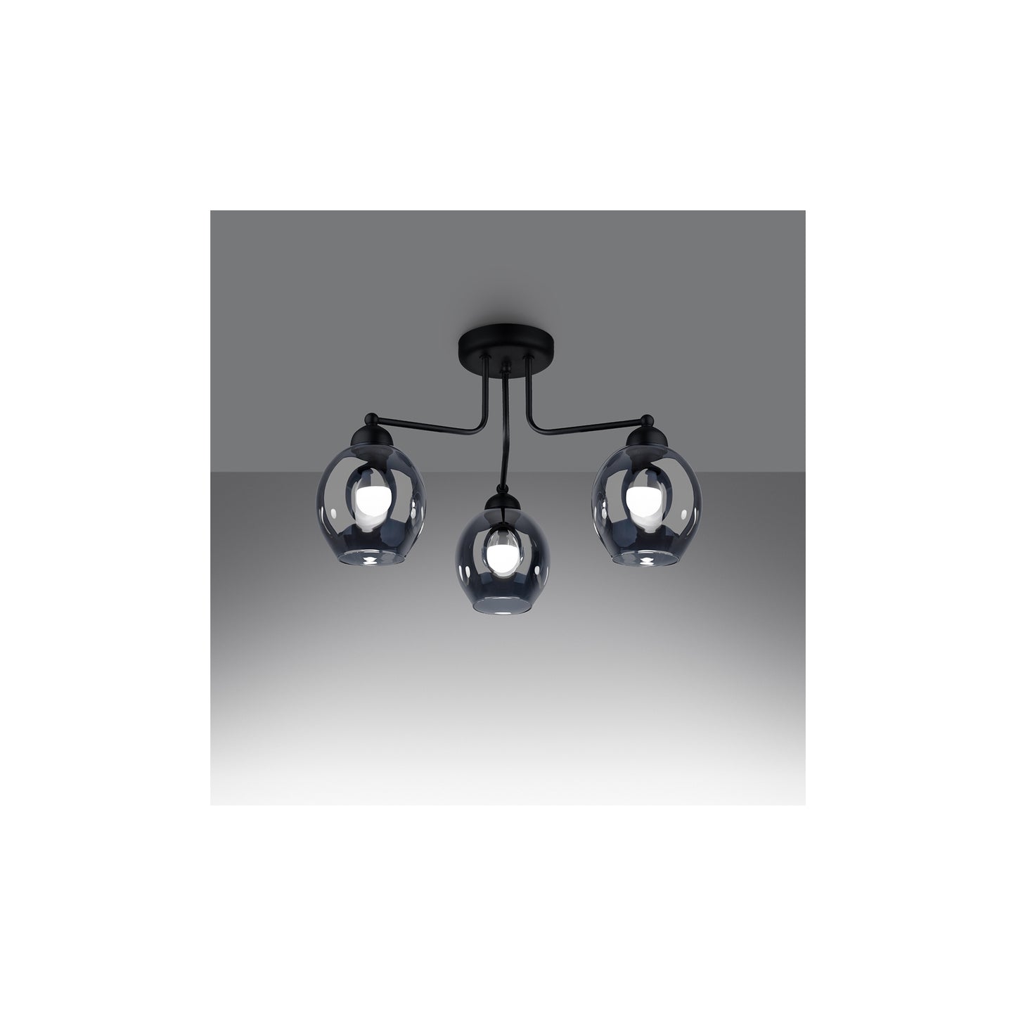Fillan 3 Chandelier in Black