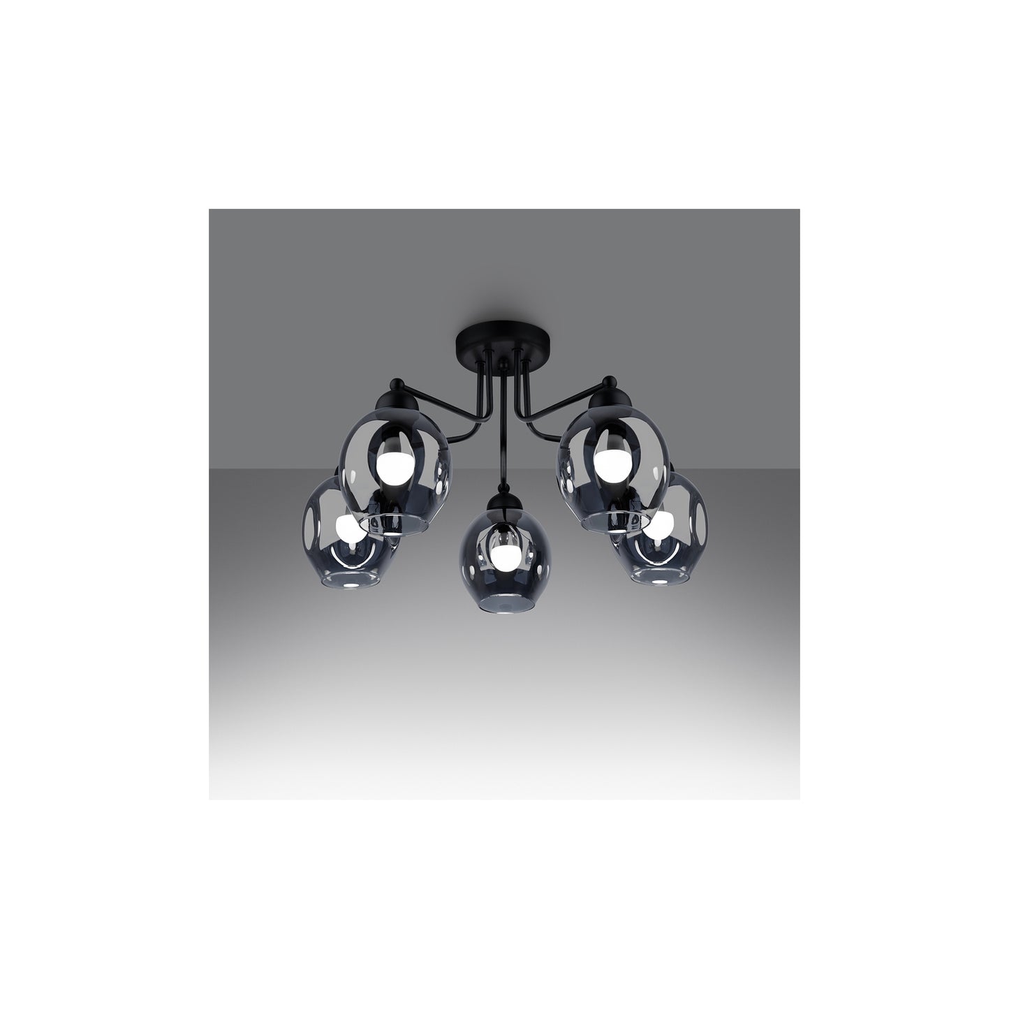 Fillan 5 Chandelier in Black