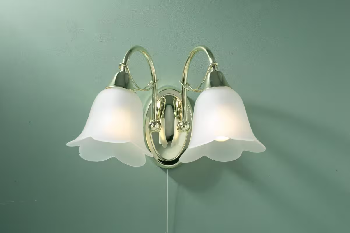 Doublet Double White Glass Wall Bracket
