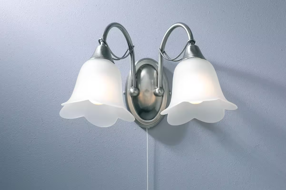 Doublet Double White Glass Wall Bracket