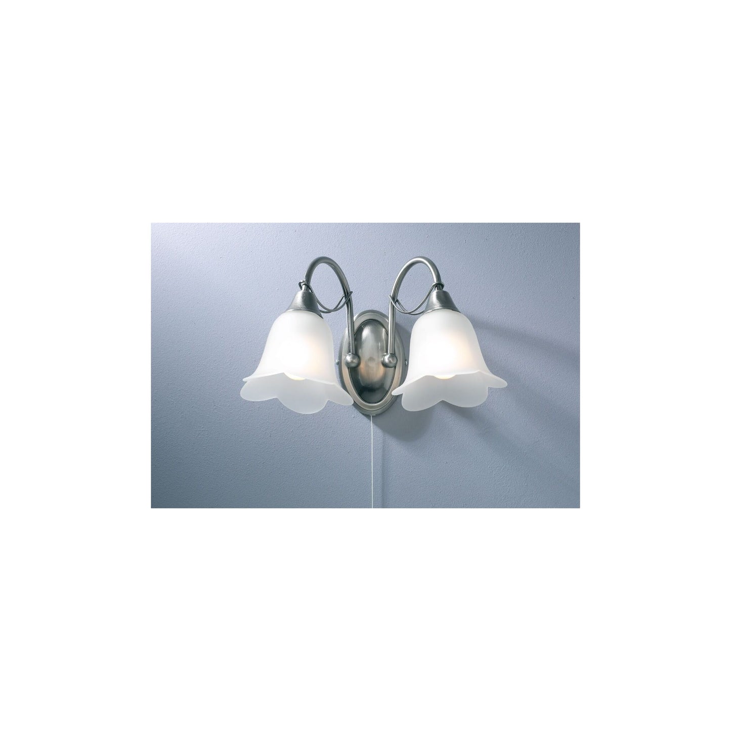 Doublet Double White Glass Wall Bracket