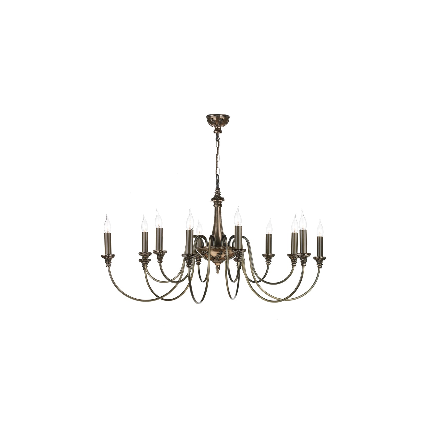 Bailey 12-Light Chandelier with Intricate detailing & Antique Cream Finish