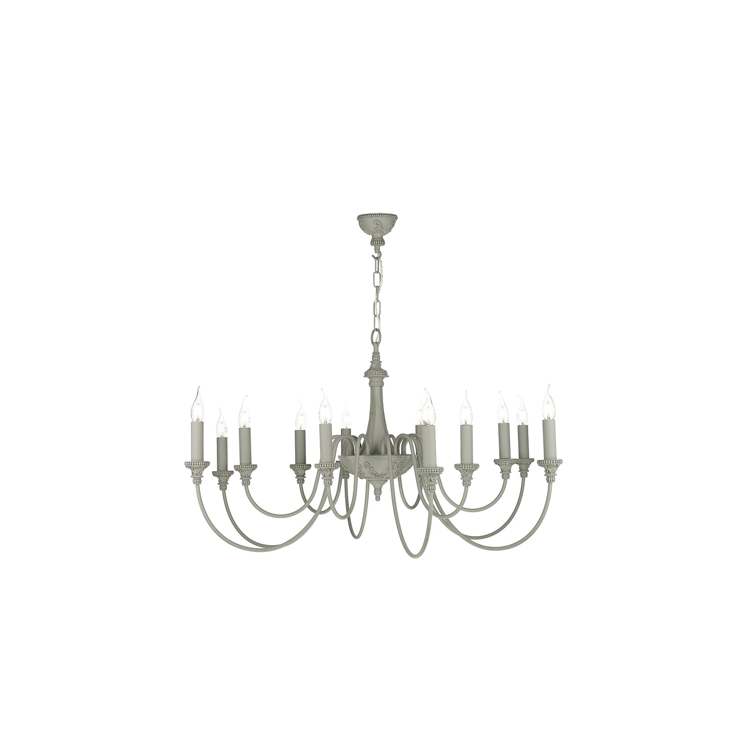 Bailey 12-Light Chandelier with Intricate detailing & Antique Cream Finish