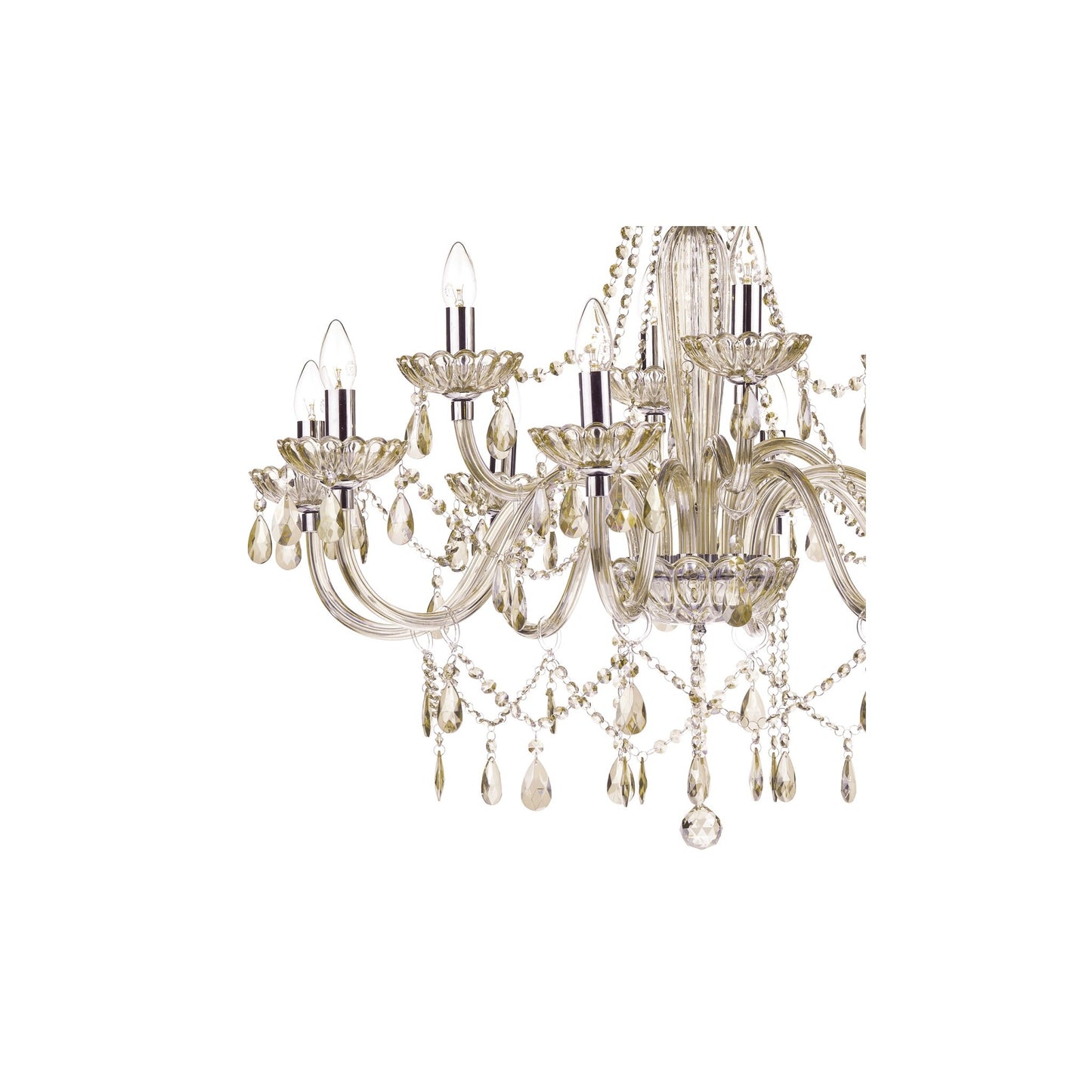 Raphael 12-Light Crystal Chandelier with Glass Draping Beads & Faceted Drops