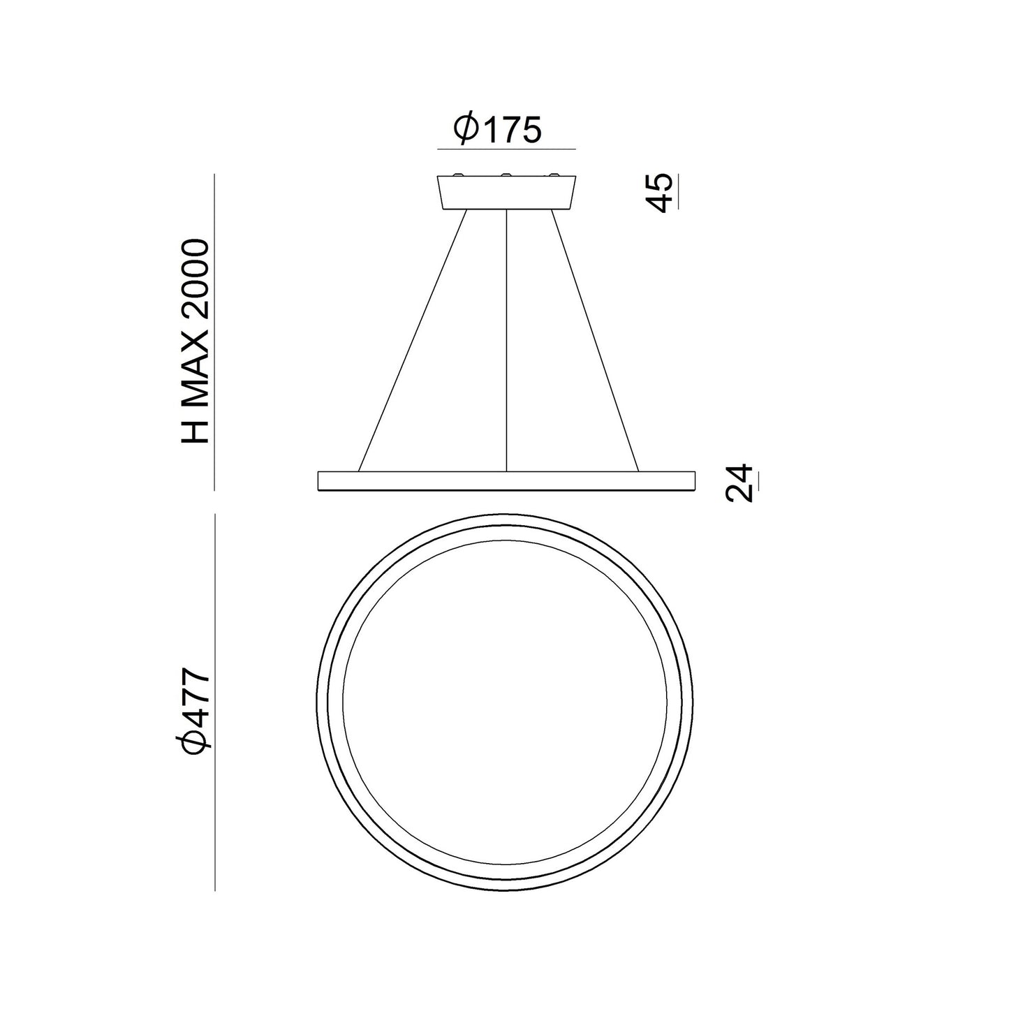 Hinomaru P Small LED Pendant