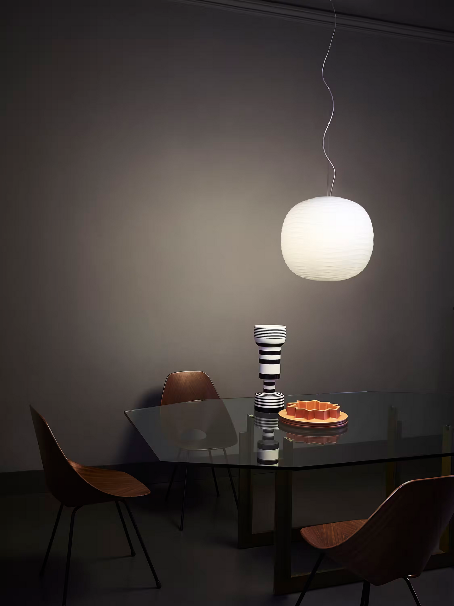 Gem Single H 10M LED Pendant with Blown Acid-Etched Glass