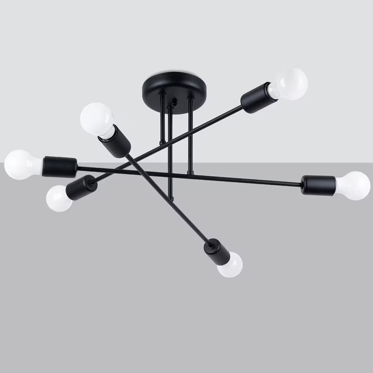Norah 6R Chandelier in Black