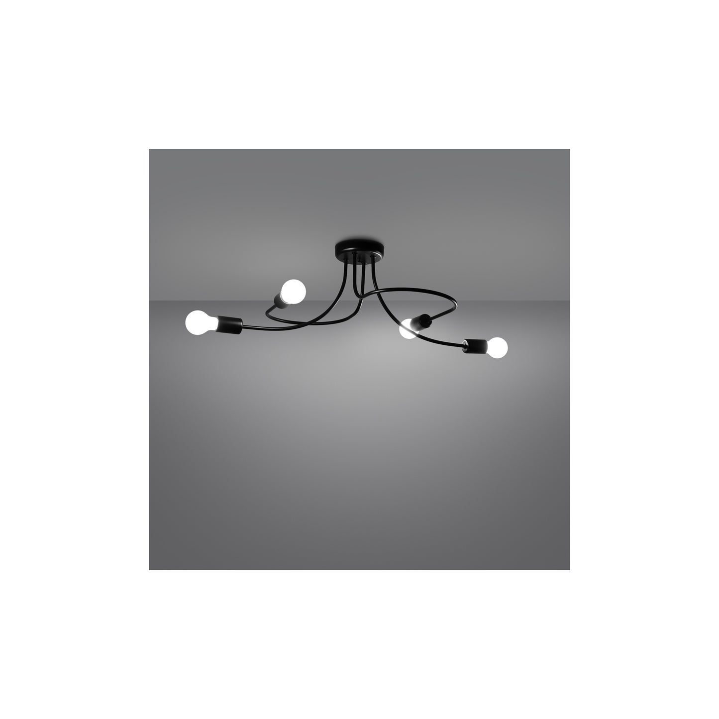 Levar 4 Chandelier in Black
