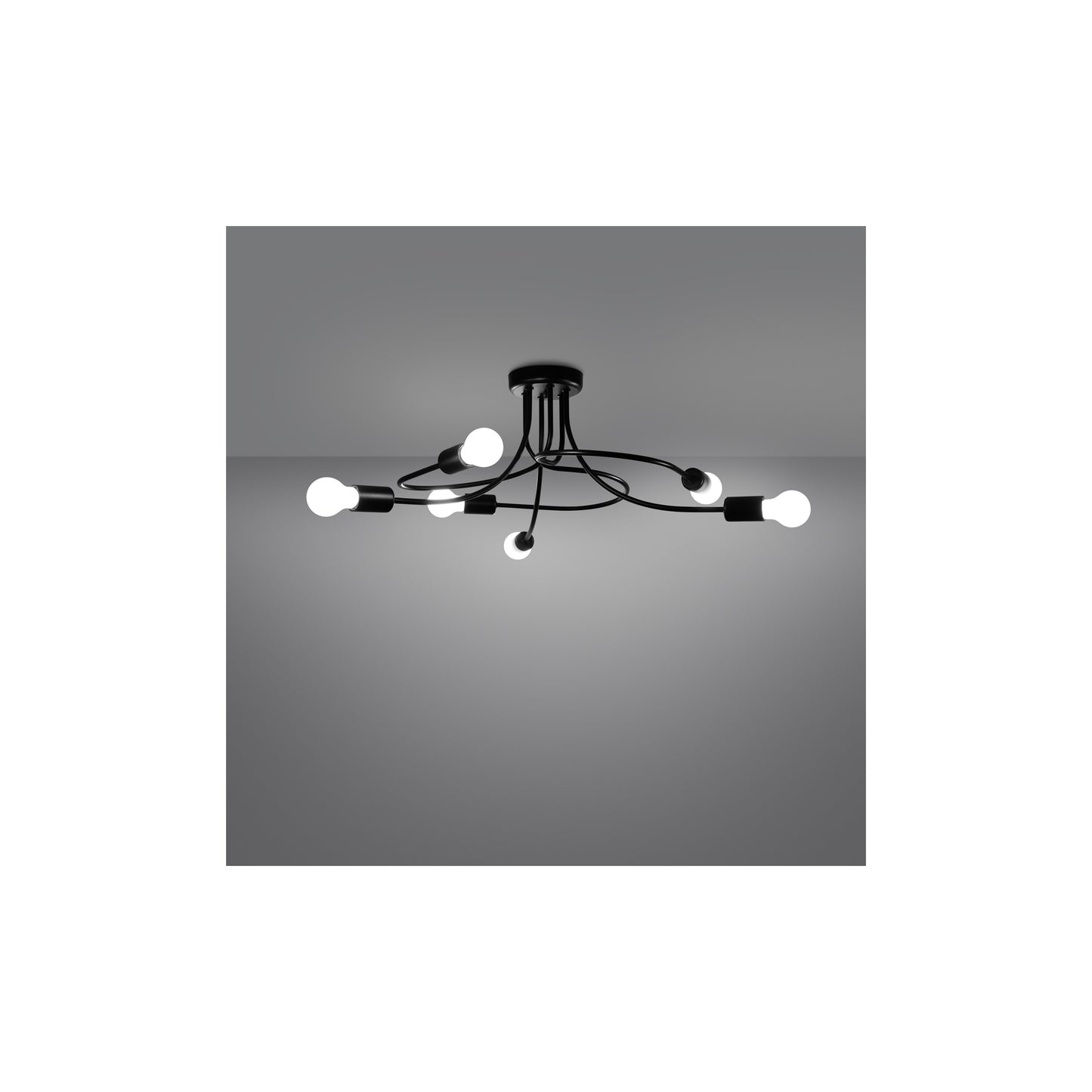 Levar 6 Chandelier in Black