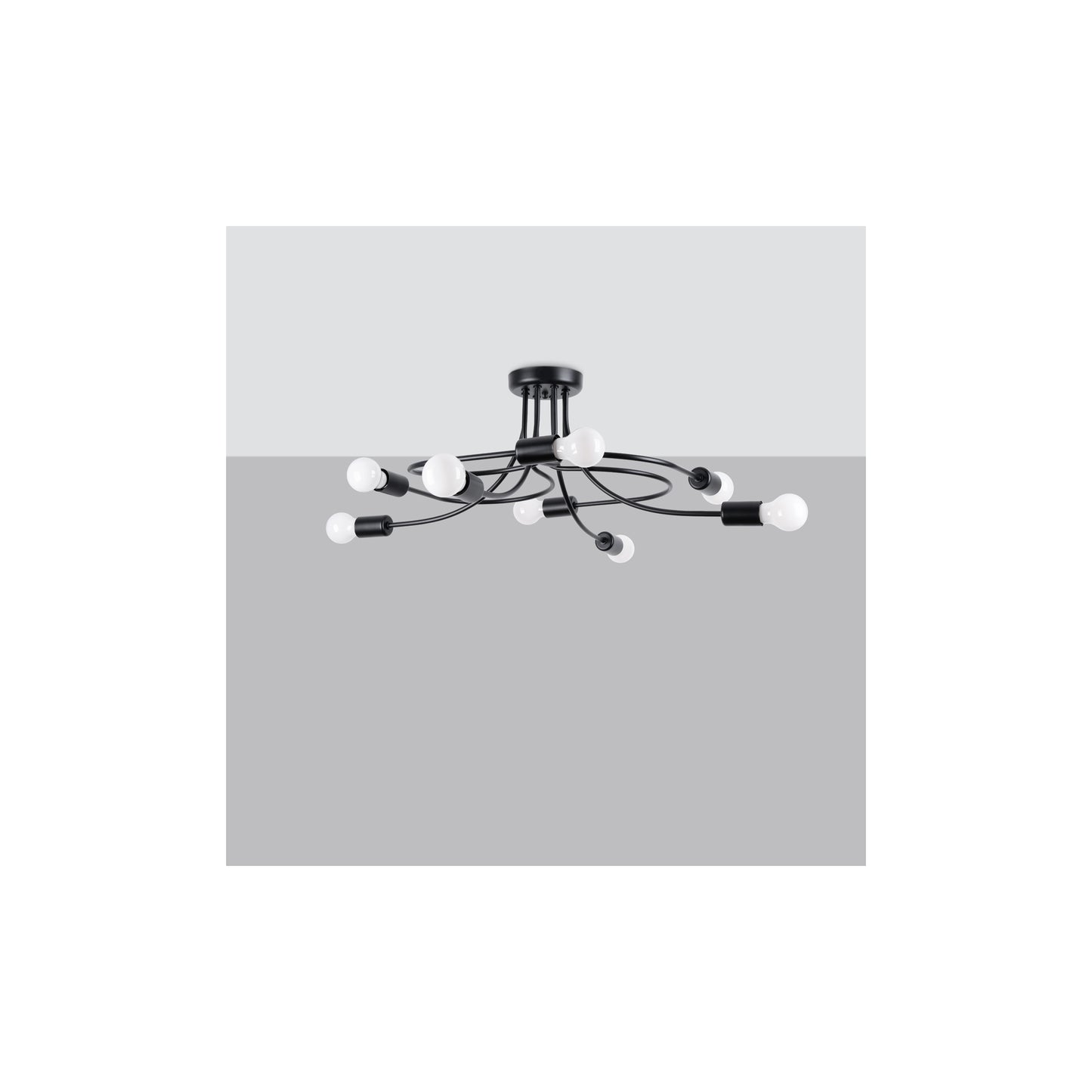 Levar 8 Chandelier in Black