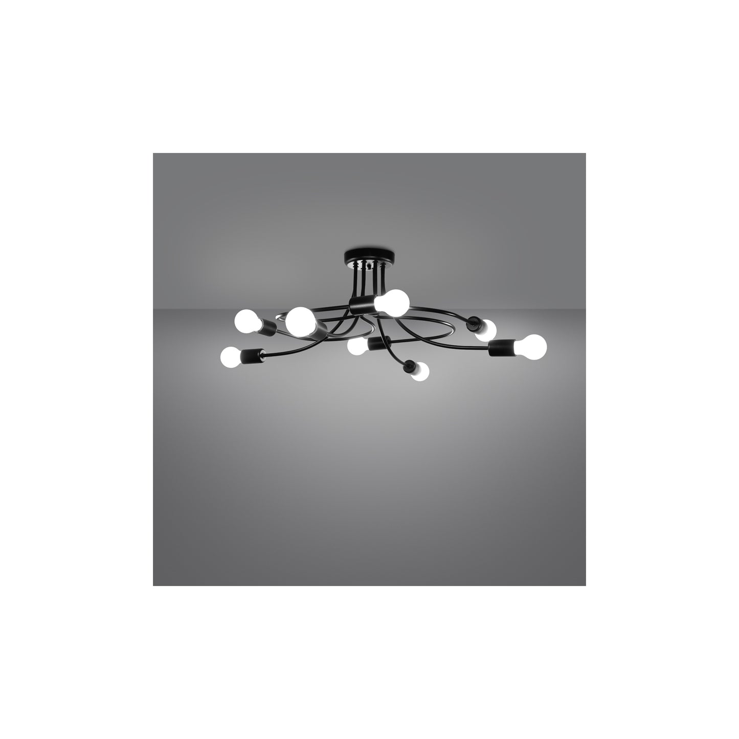 Levar 8 Chandelier in Black