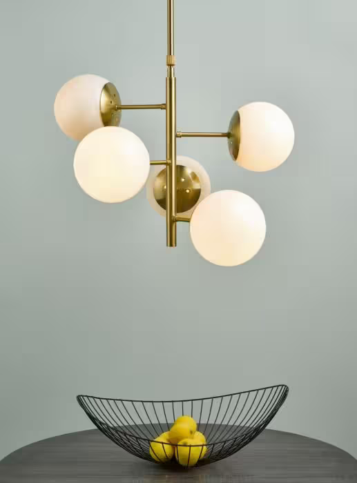 Bombazine 5-Light Brass Pendant