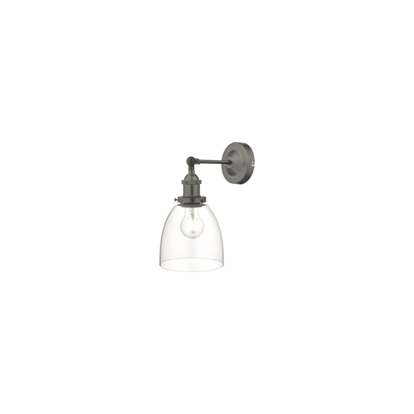 Arvin Antique Chrome Wall Light with Clear Glass Shade