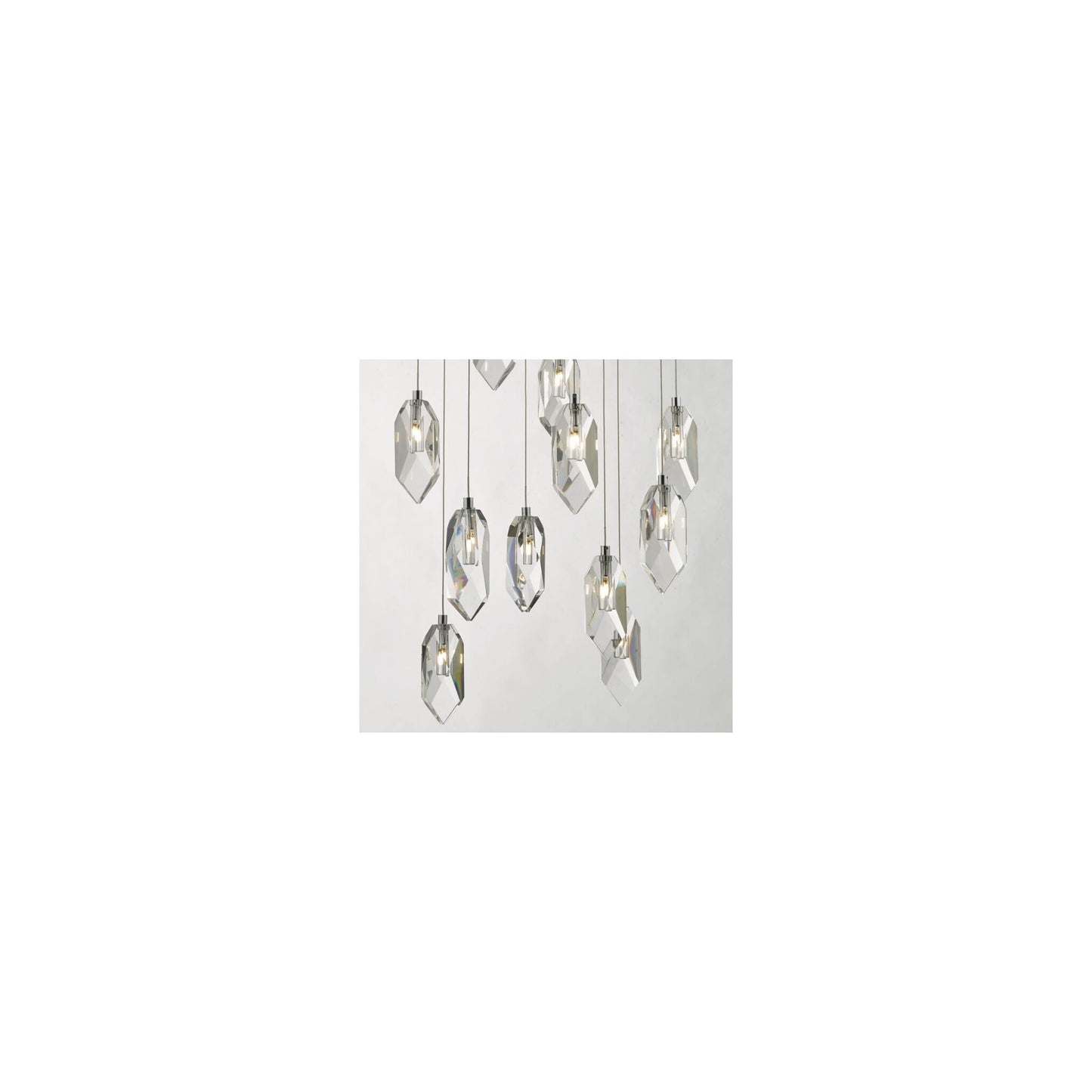 Crystal 12-Light Cluster Pendant Polished Chrome