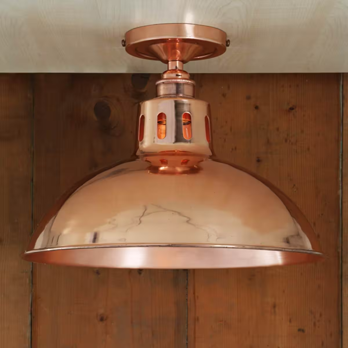 Berlin 30cm Vintage Copper Flush Ceiling Light