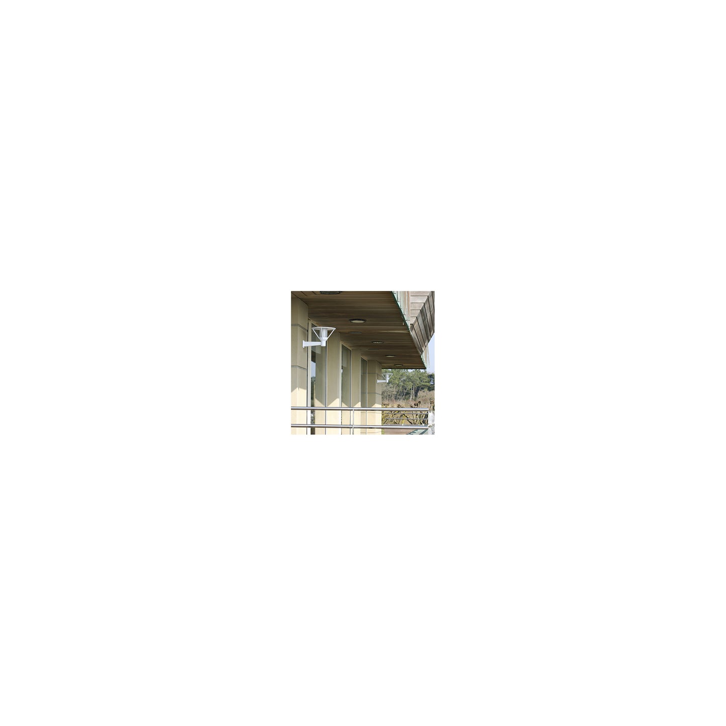 Bermude Frosted Glass Upwards Wall Bracket with White Reflector