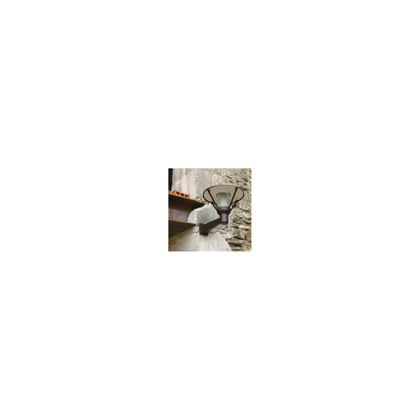 Bermude Frosted Glass Upwards Wall Bracket with White Reflector