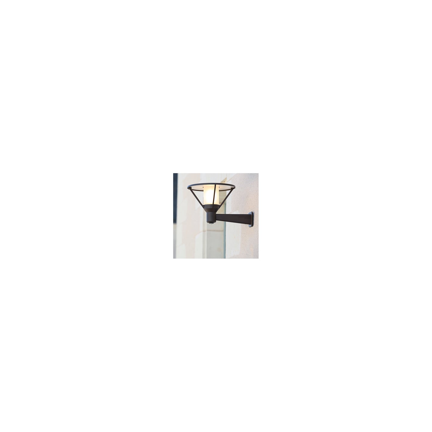 Bermude Frosted Glass Upwards Wall Bracket with White Reflector