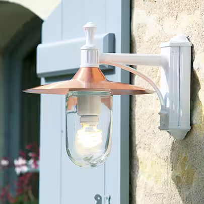 Montana Model 3 Clear Glass & Copper Shade Wall Light