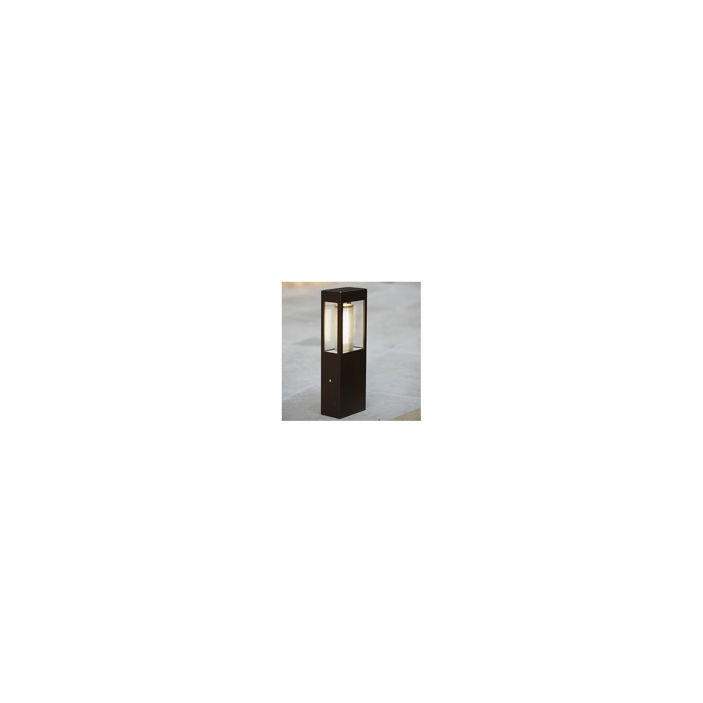 Tetra Small Clear Glass E27 Bollard with Extruded Aluminium Profile